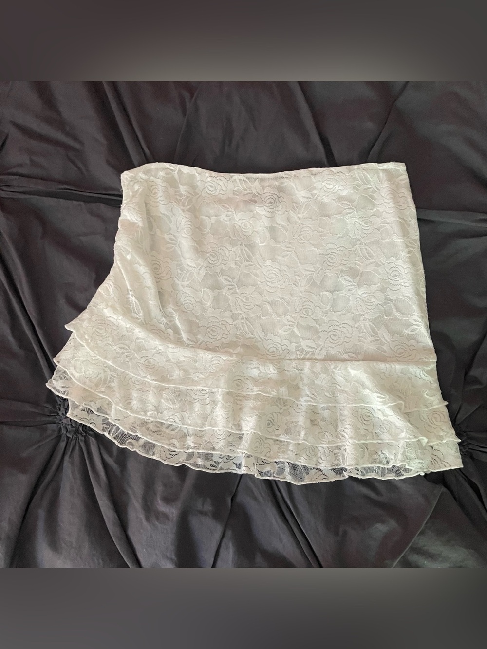 White Fox Boutique Ivory Lace Mini Skirt